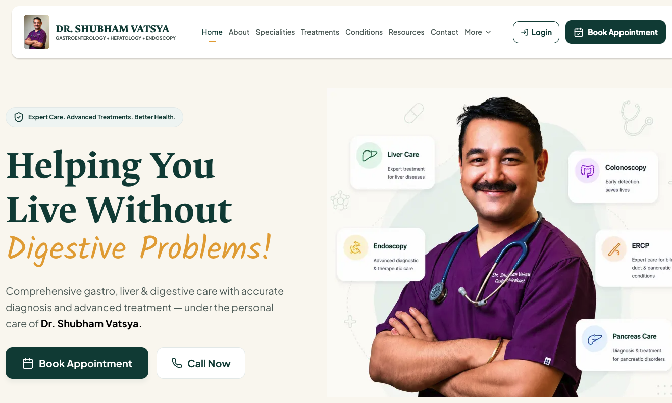 Dr. Shubham Vatsya website screenshot