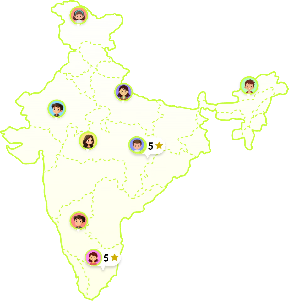 Map of India marking the cities LUNAR NODES has shipped client projects in