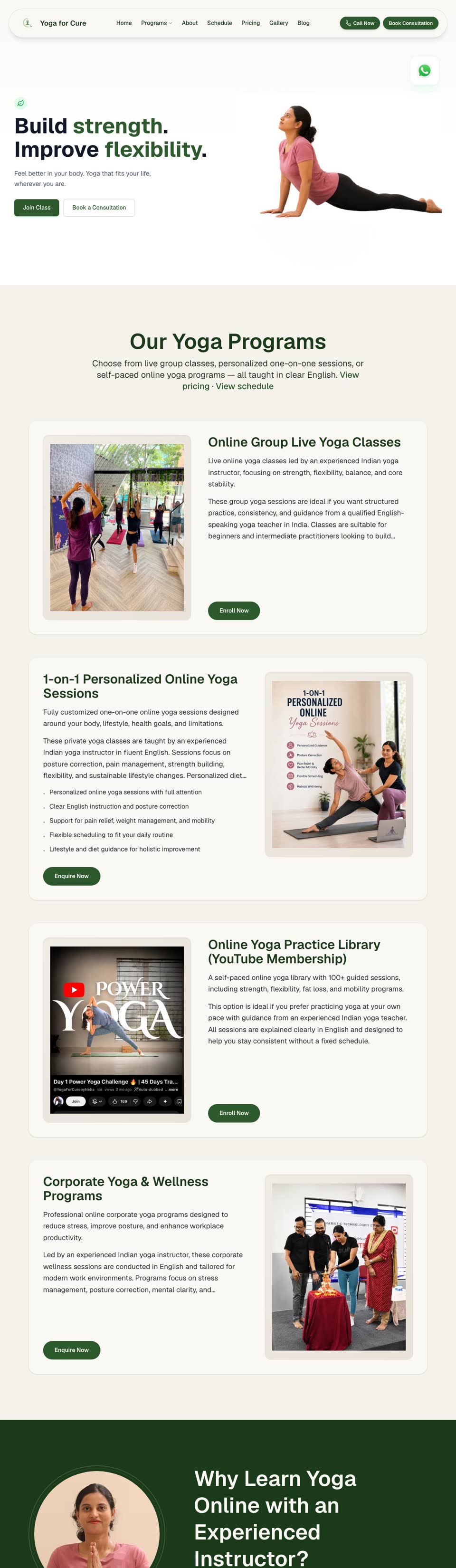 Yoga for Cure — Creator platform